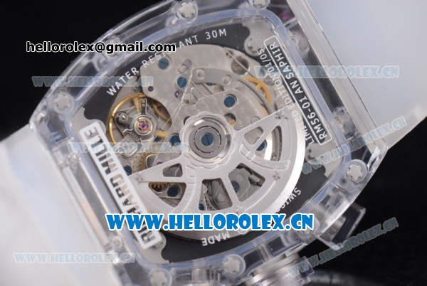 Richard Mille RM 011 Felipe Massa Flyback Chronograph Swiss Valjoux 7750 Automatic Sapphire Crystal Case with Skeleton Dial and Black Inner Bezel - Click Image to Close